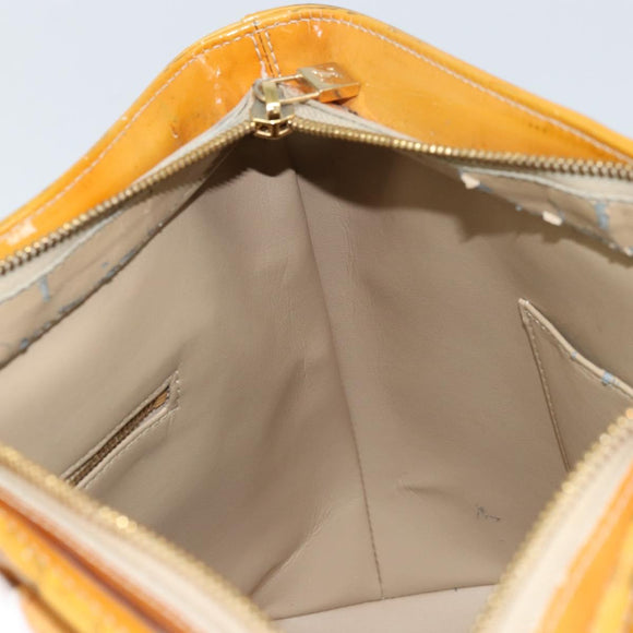 LOUIS VUITTON Monogram Vernis Houston Handtas Beige M91004 LV Auth 173330