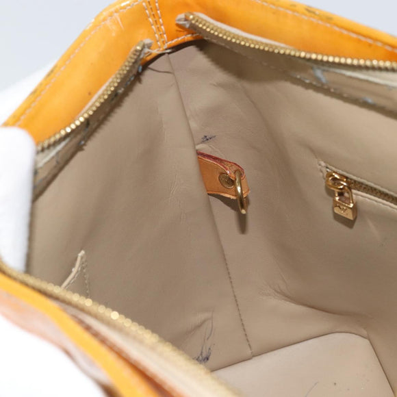 LOUIS VUITTON Monogram Vernis Houston Handtas Beige M91004 LV Auth 173330