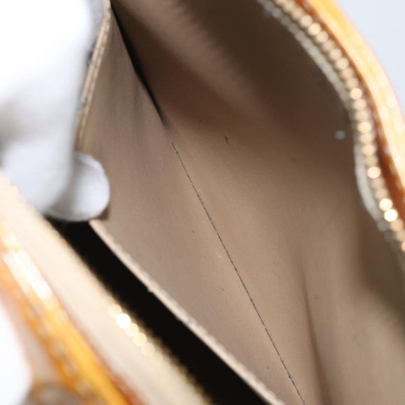 LOUIS VUITTON Monogram Vernis Houston Handtas Beige M91004 LV Auth 173330