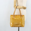LOUIS VUITTON Monogram Vernis Houston Handtas Beige M91004 LV Auth 173330-27