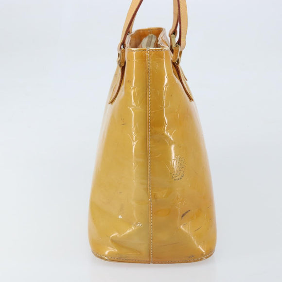 LOUIS VUITTON Monogram Vernis Houston Handtas Beige M91004 LV Auth 173330