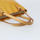 LOUIS VUITTON Monogram Vernis Houston Handtas Beige M91004 LV Auth 173330-7