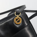 GUCCI Shoulder Bag Leather Black Gold 001 46 1641 Auth 173331-14