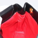 GUCCI Shoulder Bag Leather Black Gold 001 46 1641 Auth 173331-17