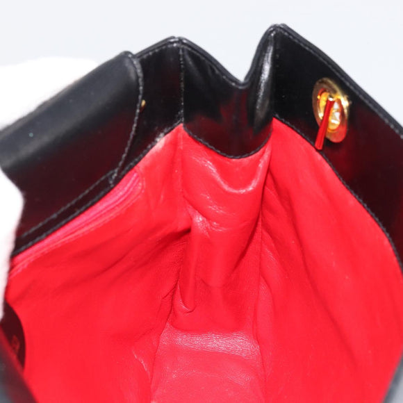 GUCCI Shoulder Bag Leather Black Gold 001 46 1641 Auth 173331