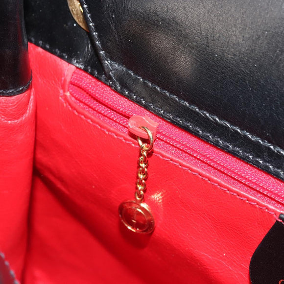 GUCCI Shoulder Bag Leather Black Gold 001 46 1641 Auth 173331