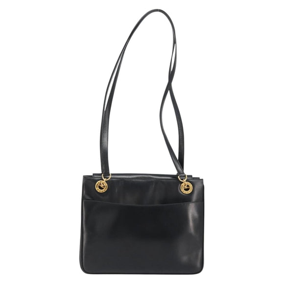 GUCCI Shoulder Bag Leather Black Gold 001 46 1641 Auth 173331