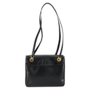 GUCCI Shoulder Bag Leather Black Gold 001 46 1641 Auth 173331-3