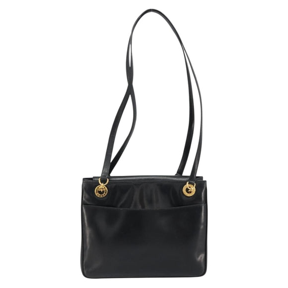 GUCCI Shoulder Bag Leather Black Gold 001 46 1641 Auth 173331
