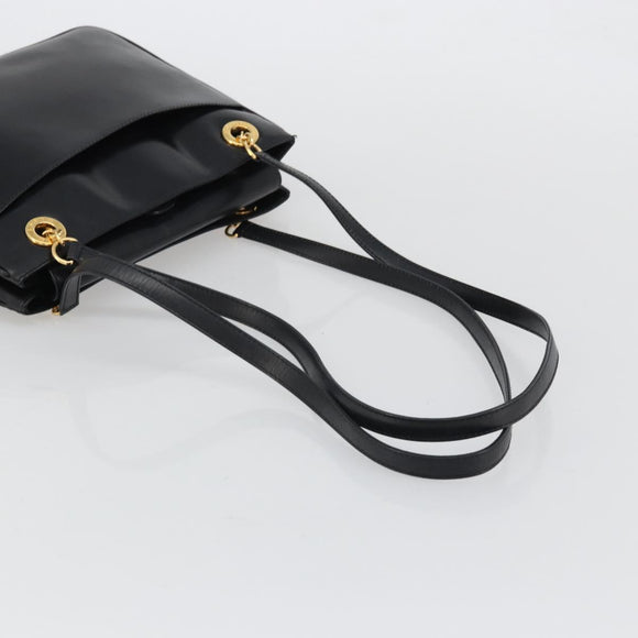 GUCCI Shoulder Bag Leather Black Gold 001 46 1641 Auth 173331