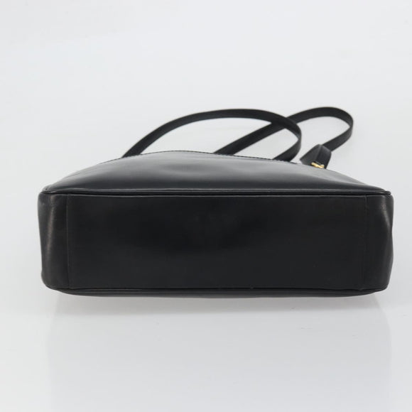GUCCI Shoulder Bag Leather Black Gold 001 46 1641 Auth 173331