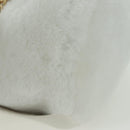 PRADA Hand Bag Fur White Gold Auth 173332SM-8