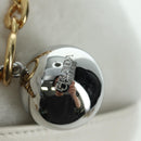 PRADA Hand Bag Fur White Gold Auth 173332SM-9