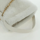 PRADA Hand Bag Fur White Gold Auth 173332SM-6