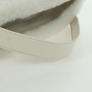 PRADA Hand Bag Fur White Gold Auth 173332SM-7