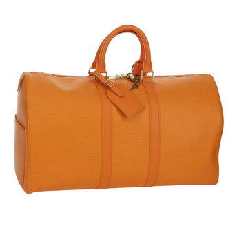 LOUIS VUITTON Epi Keepall 45 Boston Bag Orange Mandarin LV Auth 173365V