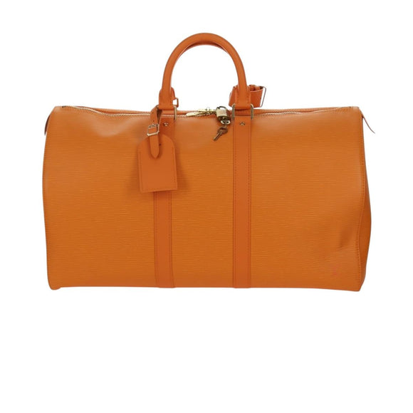 LOUIS VUITTON Epi Keepall 45 Boston Bag Orange Mandarin LV Auth 173365V