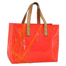 LOUIS VUITTON Monogram Vernis Fluo Reade PM Bag Pink Orange M91903 Auth 173366A-1