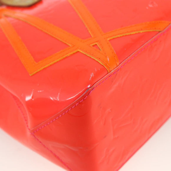 LOUIS VUITTON Monogram Vernis Fluo Reade PM Bag Pink Orange M91903 Auth 173366A