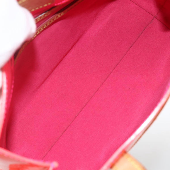 LOUIS VUITTON Monogram Vernis Fluo Reade PM Bag Pink Orange M91903 Auth 173366A