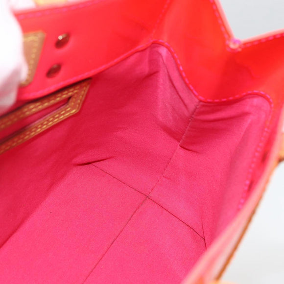 LOUIS VUITTON Monogram Vernis Fluo Reade PM Bag Pink Orange M91903 Auth 173366A