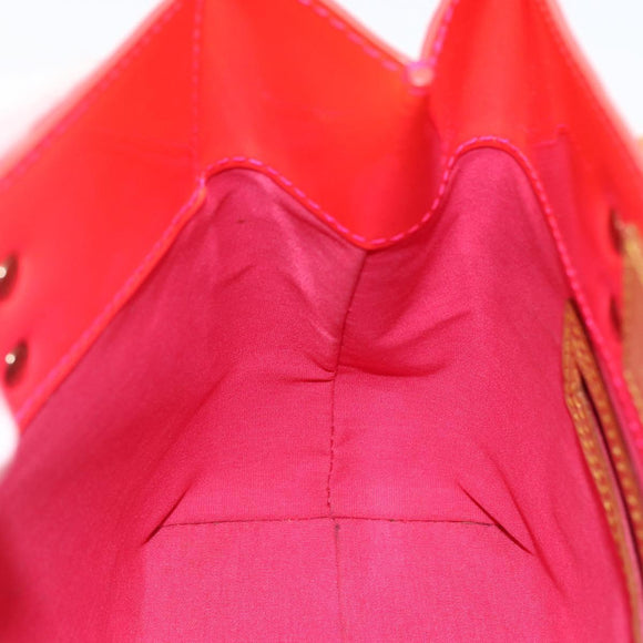LOUIS VUITTON Monogram Vernis Fluo Reade PM Bag Pink Orange M91903 Auth 173366A
