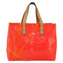 LOUIS VUITTON Monogram Vernis Fluo Reade PM Bag Pink Orange M91903 Auth 173366A-13