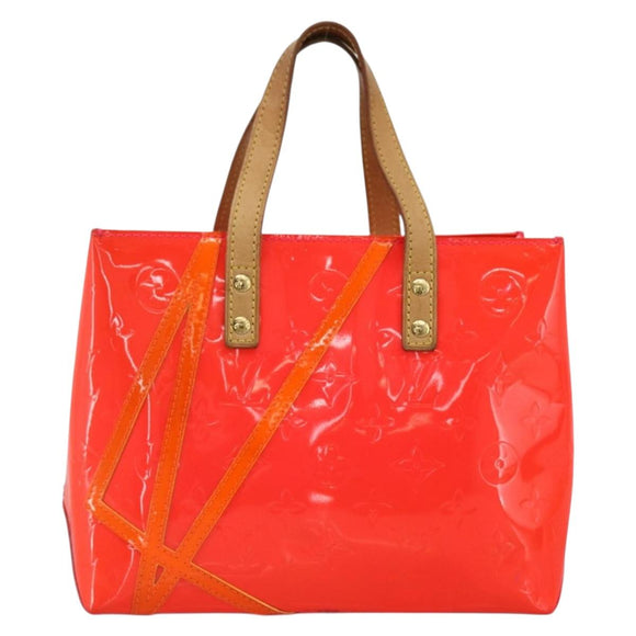 LOUIS VUITTON Monogram Vernis Fluo Reade PM Bag Pink Orange M91903 Auth 173366A
