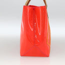 LOUIS VUITTON Monogram Vernis Fluo Reade PM Bag Pink Orange M91903 Auth 173366A-4