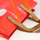 LOUIS VUITTON Monogram Vernis Fluo Reade PM Bag Pink Orange M91903 Auth 173366A-6