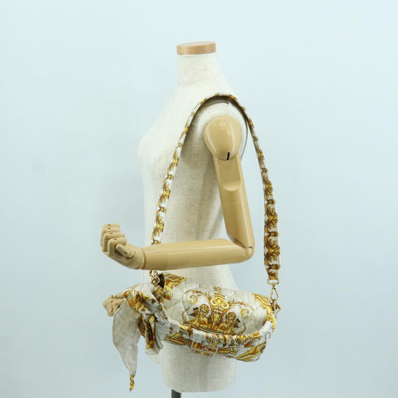 FENDI Zucca Canvas Fenderche VERSACE Mamma Baguette Bag White Auth 173367SAM