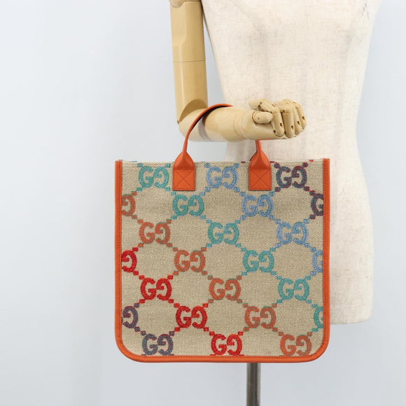 GUCCI Children's GG Canvas Hand Bag Beige 550763 Auth 173368M