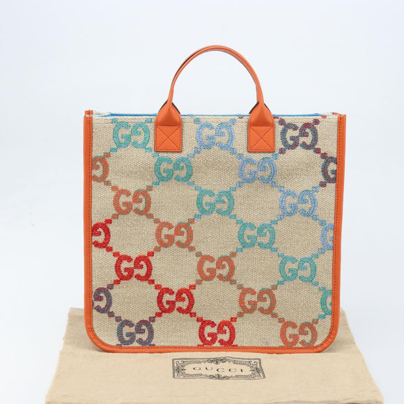 GUCCI Children's GG Canvas Hand Bag Beige 550763 Auth 173368M