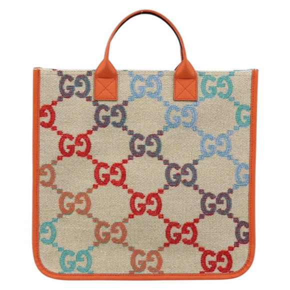 GUCCI Children's GG Canvas Hand Bag Beige 550763 Auth 173368M