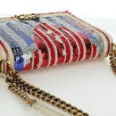 CHANEL Boy Chanel 28 Cuba Chain Sequin Bag Leather Gold CC Auth 173370SAM-6