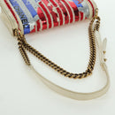 CHANEL Boy Chanel 28 Cuba Chain Sequin Bag Leather Gold CC Auth 173370SAM-7