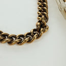 CHANEL Boy Chanel 28 Cuba Chain Sequin Bag Leather Gold CC Auth 173370SAM-14