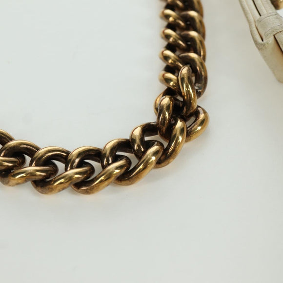 CHANEL Boy Chanel 28 Cuba Chain Sequin Bag Leather Gold CC Auth 173370SAM