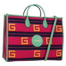 GUCCI Resort Collection Capri Bag Knitted Fabrics 2way 663709 Auth 173375SAM-1