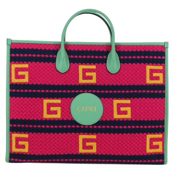 GUCCI Resort Collection Capri Bag Knitted Fabrics 2way 663709 Auth 173375SAM