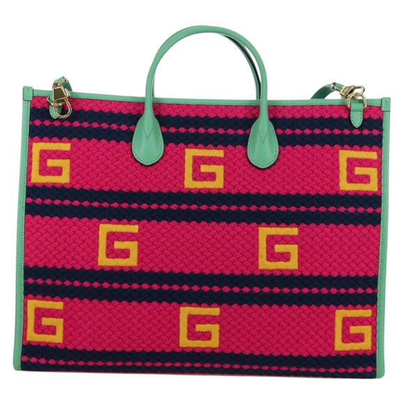 GUCCI Resort Collection Capri Bag Knitted Fabrics 2way 663709 Auth 173375SAM