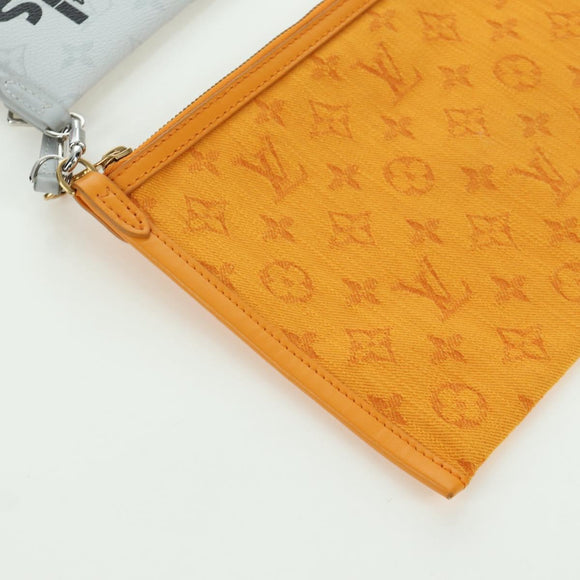 LOUIS VUITTON Monogram Flat Messenger Shoulder Bag Yellow M44640 Auth 173381SAM