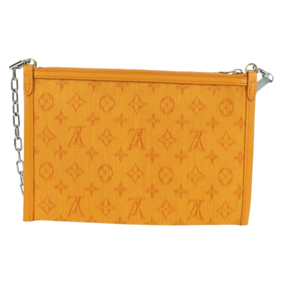 LOUIS VUITTON Monogram Flat Messenger Shoulder Bag Yellow M44640 Auth 173381SAM