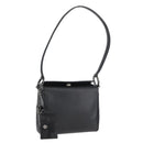 Salvatore Ferragamo Gancini Shoulder Bag Leather Black Silver Auth 173384-1