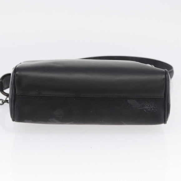 Salvatore Ferragamo Gancini Shoulder Bag Leather Black Silver Auth 173384