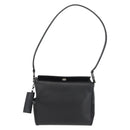 Salvatore Ferragamo Gancini Shoulder Bag Leather Black Silver Auth 173384-2