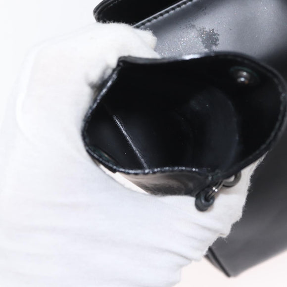Salvatore Ferragamo Gancini Shoulder Bag Leather Black Silver Auth 173384