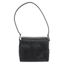 Salvatore Ferragamo Gancini Shoulder Bag Leather Black Silver Auth 173384-3