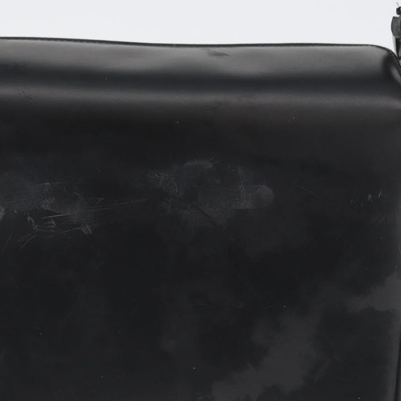 Salvatore Ferragamo Gancini Shoulder Bag Leather Black Silver Auth 173384