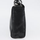 Salvatore Ferragamo Gancini Shoulder Bag Leather Black Silver Auth 173384-5